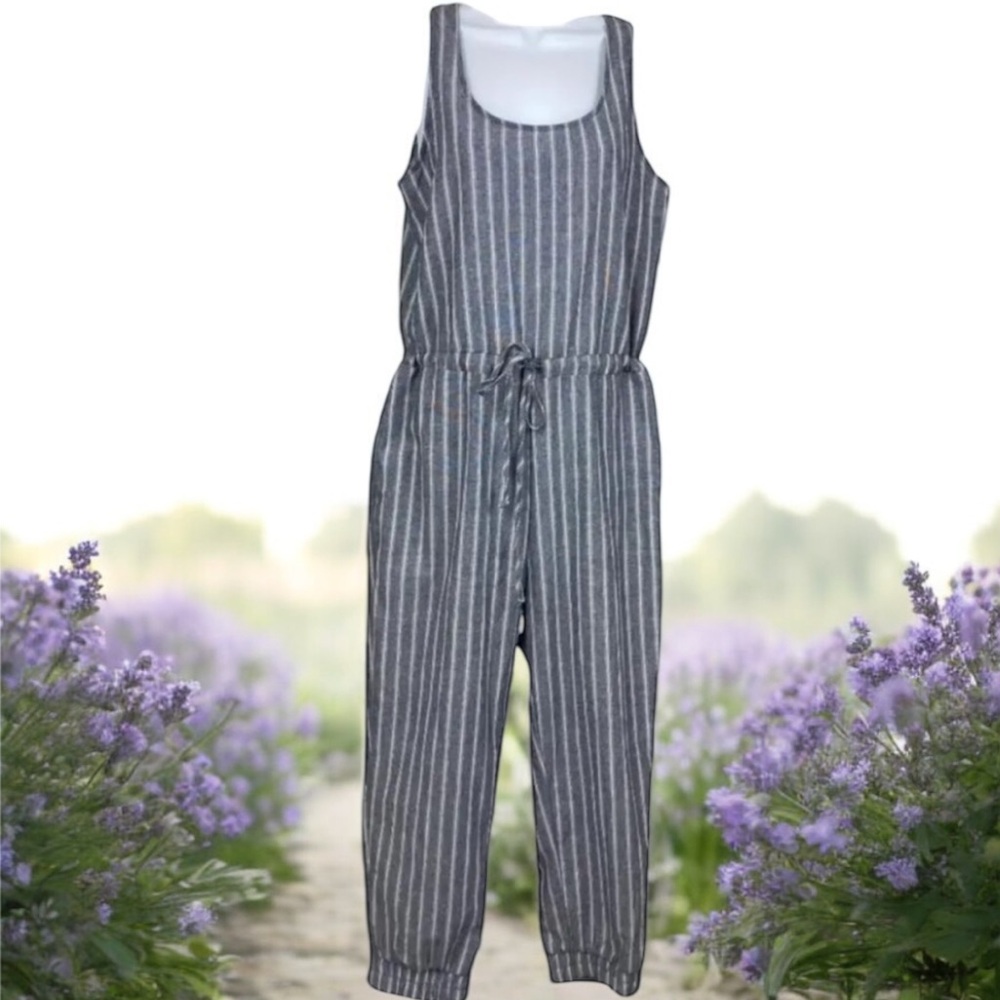 Anthropologie DREW Jumpsuit Cross Back Striped in Small